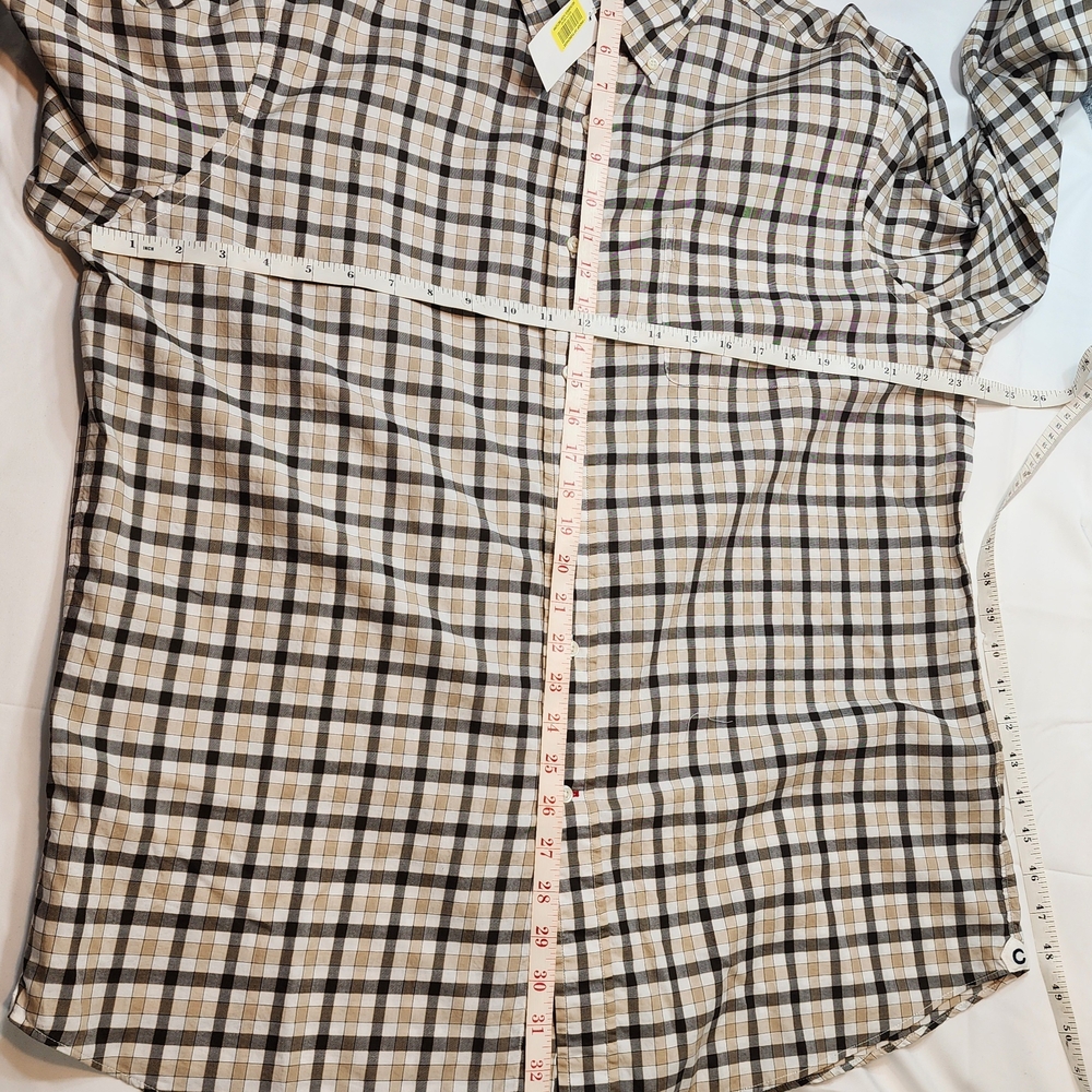 Daniel Cremieux Beige and Black Plaid Casual Button Down Shirt NWT - Picture 7 of 9
